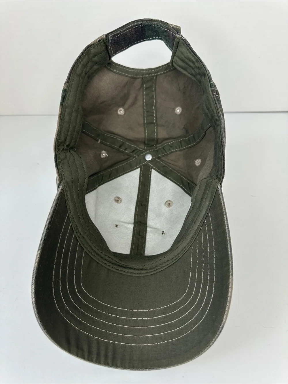 Luxury Inspired Upcycled Camo Baseball Hat One Size Adjustable Velcro Closure - Picture 7 of 10